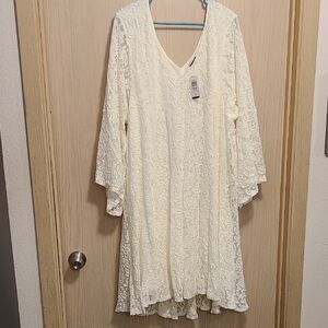 Torrid White Bell Sleeve Lace Wedding Dress